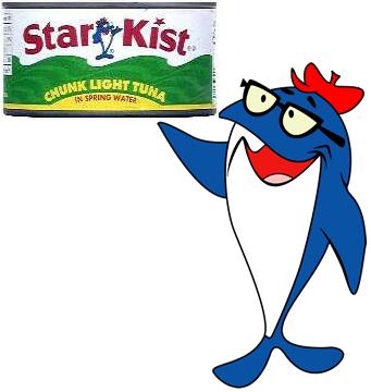 Charlie the Tuna and can of StarKist tuna 