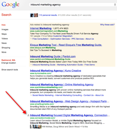 Google Inbound Marketing Agency Search Results 400px