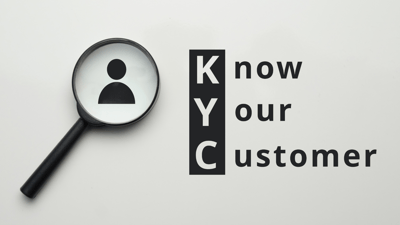 acronym KYC - know your customer with magnifying glass