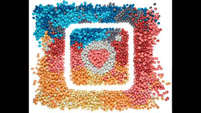 Instagram logo created from macaron cookies