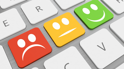 sad neutral happy faces on keyboard