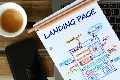 Landing page sketch.