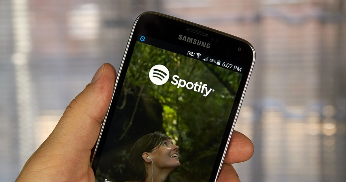 Spotify on a phone.