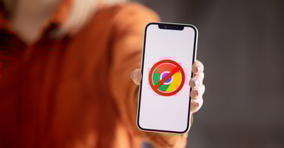 Google logo with a stop sign over it