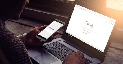 google search on a computer