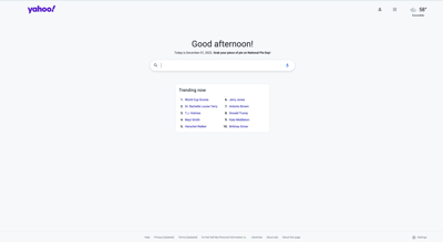 yahoo search page
