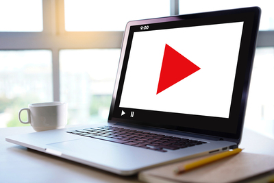 Laptop with YouTube video showing.